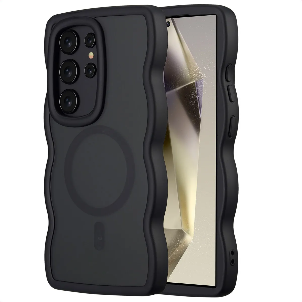 Selencia Noir Coque Arrière Avec Magsafe Wavy Samsung Galaxy S24 Ultra