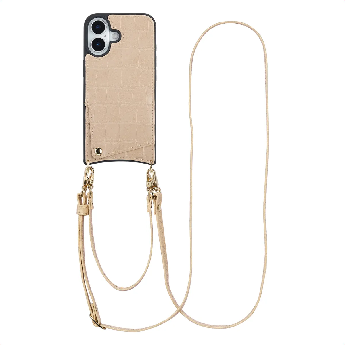 Selencia Beige Coque En Similicuir Nova Croco Apple Iphone 17