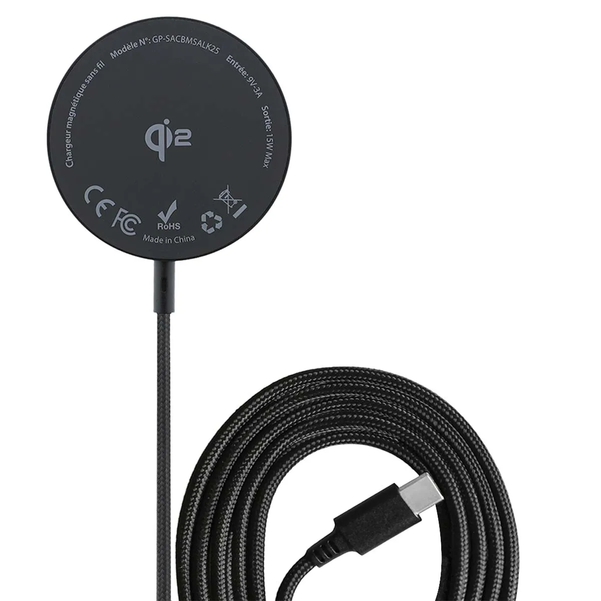 Pad Stand induc magnétique Phone+Buds Qi2 Bk - vue 2