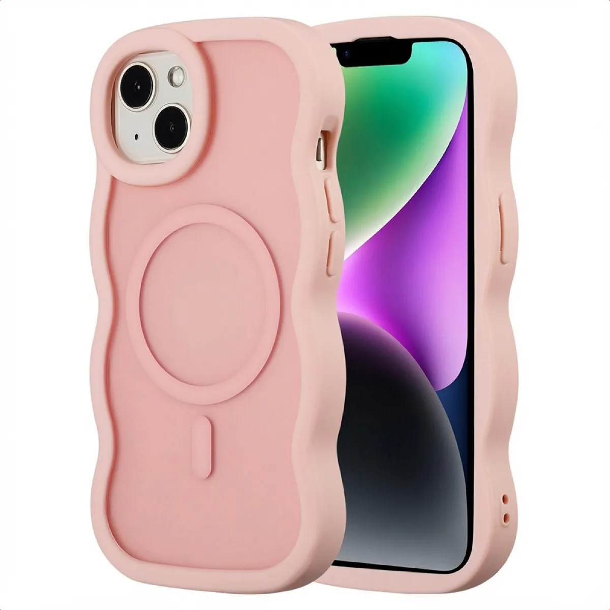 Selencia Rose Coque Arrière Wavy Apple Iphone 13 / Apple Iphone 14