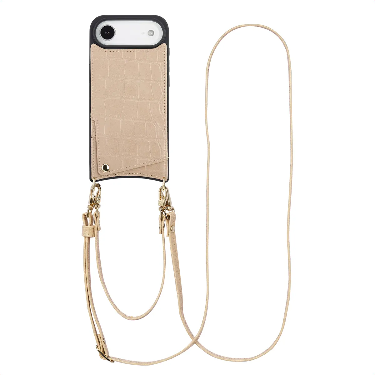 Selencia Beige Coque Porte-Cartes Nova Croco Apple Iphone Air