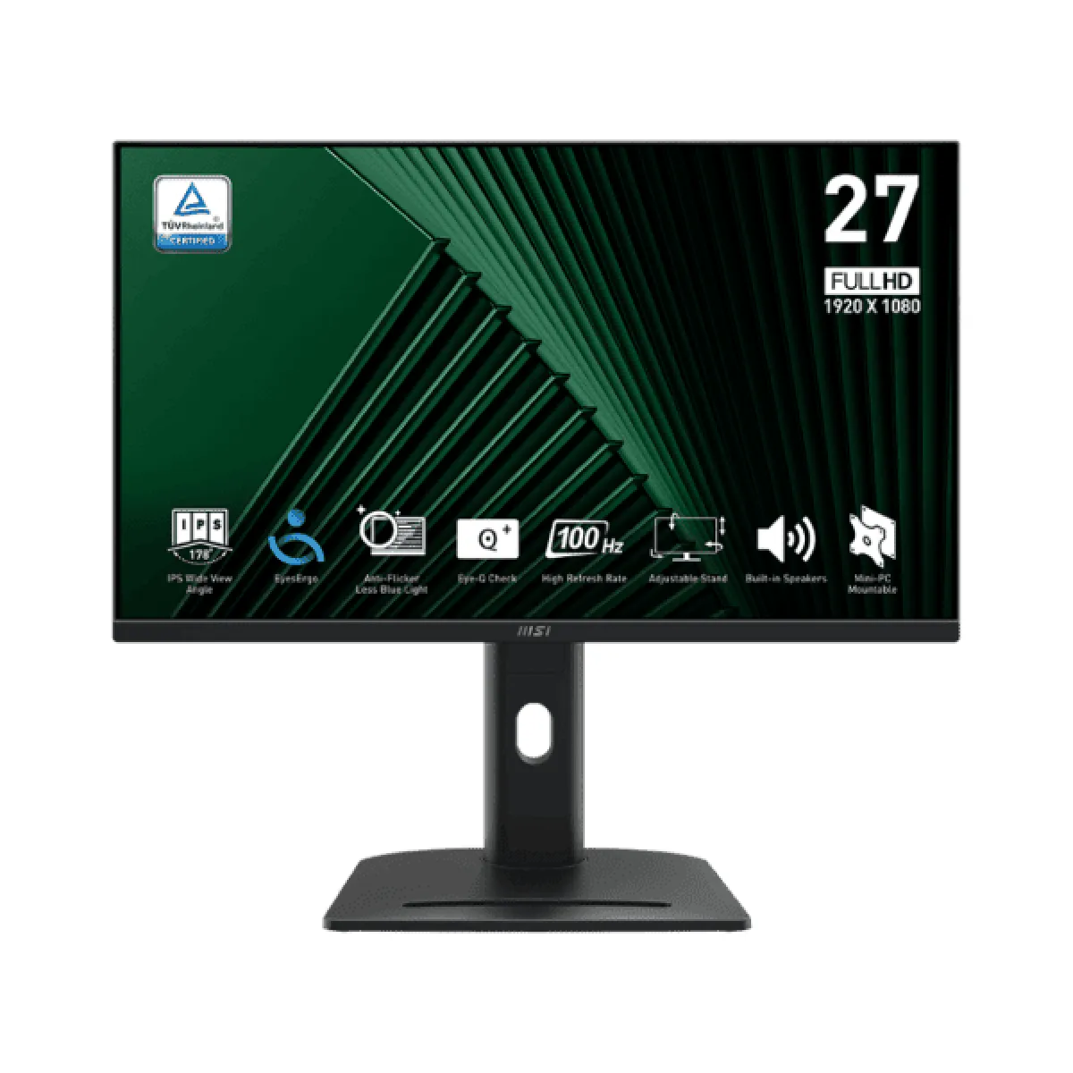 Msi Pro Mp275pg - Ecran Led - 27" - 1920 X 1080 Full Hd (1080P) @ 100 Hz - Ips - 300 Cd/M² - 1000:1 - 1 Ms - 2Xhdmi, Vga, Displayport - Haut-Parleurs - Image 4