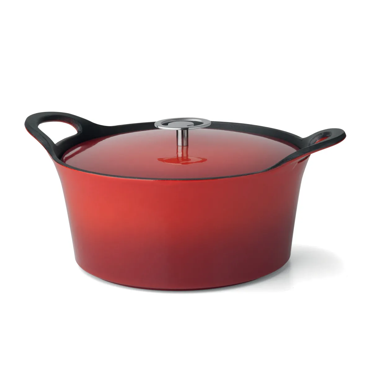Cuisinox Rouge Volcan - Cocotte Ronde 20Cm Fonte De Fer Émaillée Avec Couvercle