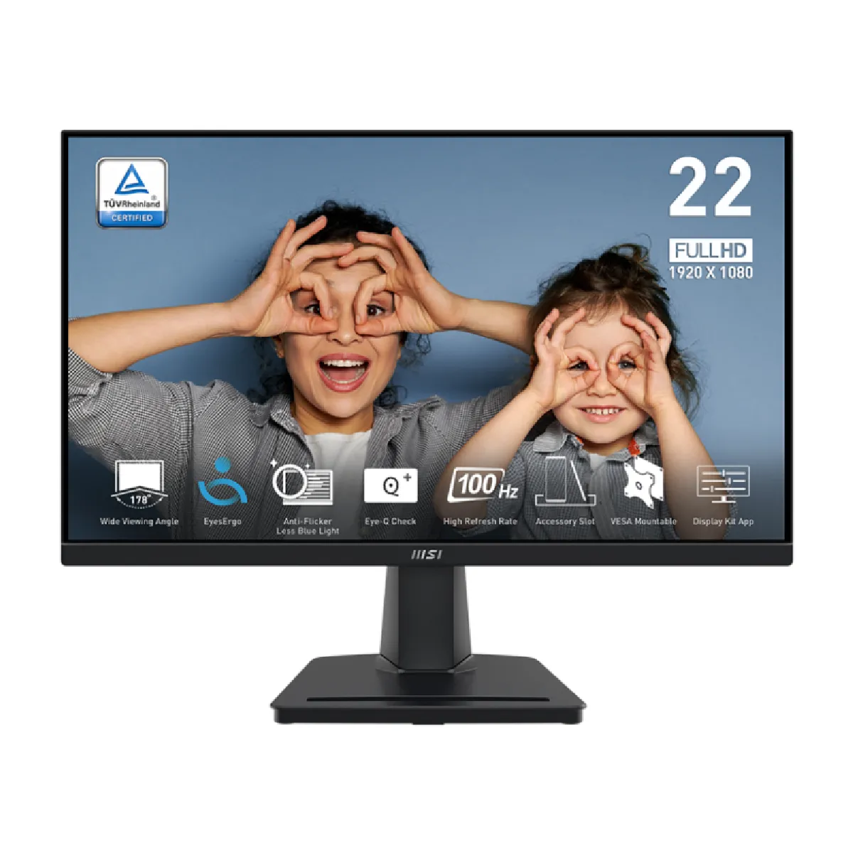 Écran PC MSI Pro MP225V 21.4" Full HD 100Hz VA Plat 4ms Sans bords - Image 2