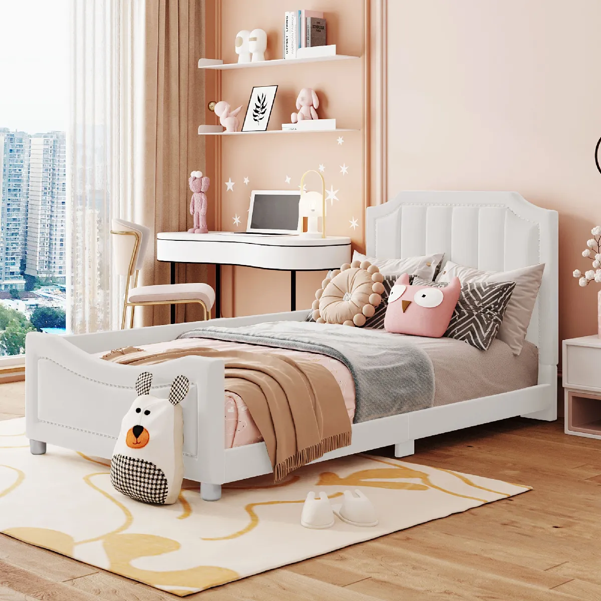 Lit Enfant 90x200 cm - Lit enfant simple - Beige