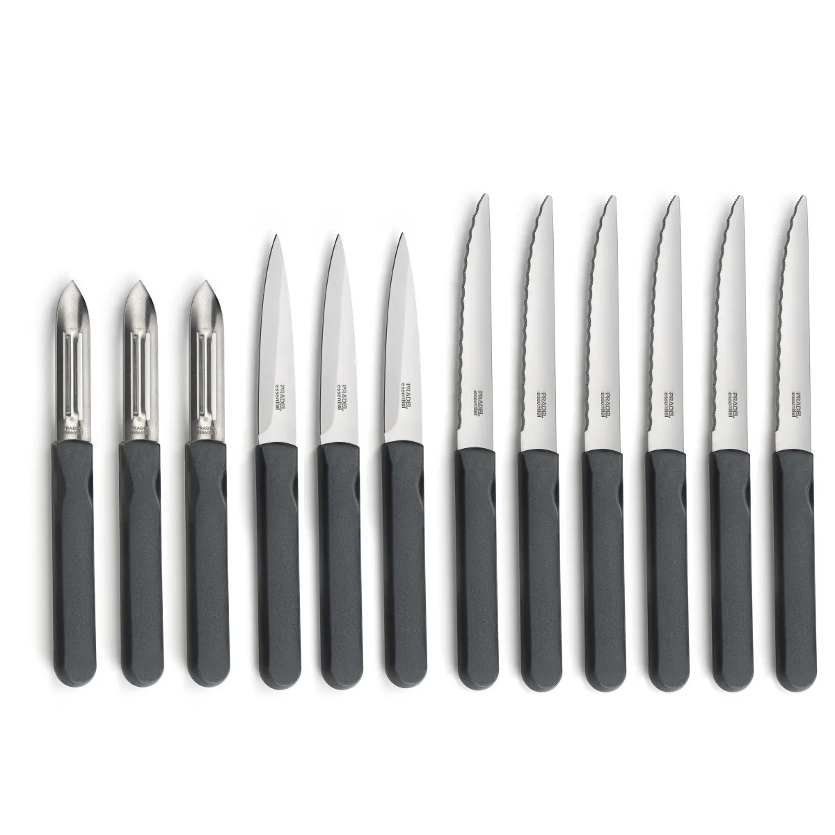 PRADEL ESSENTIEL - ENERGY GRIS - Set de 12 pices de petite coutellerie