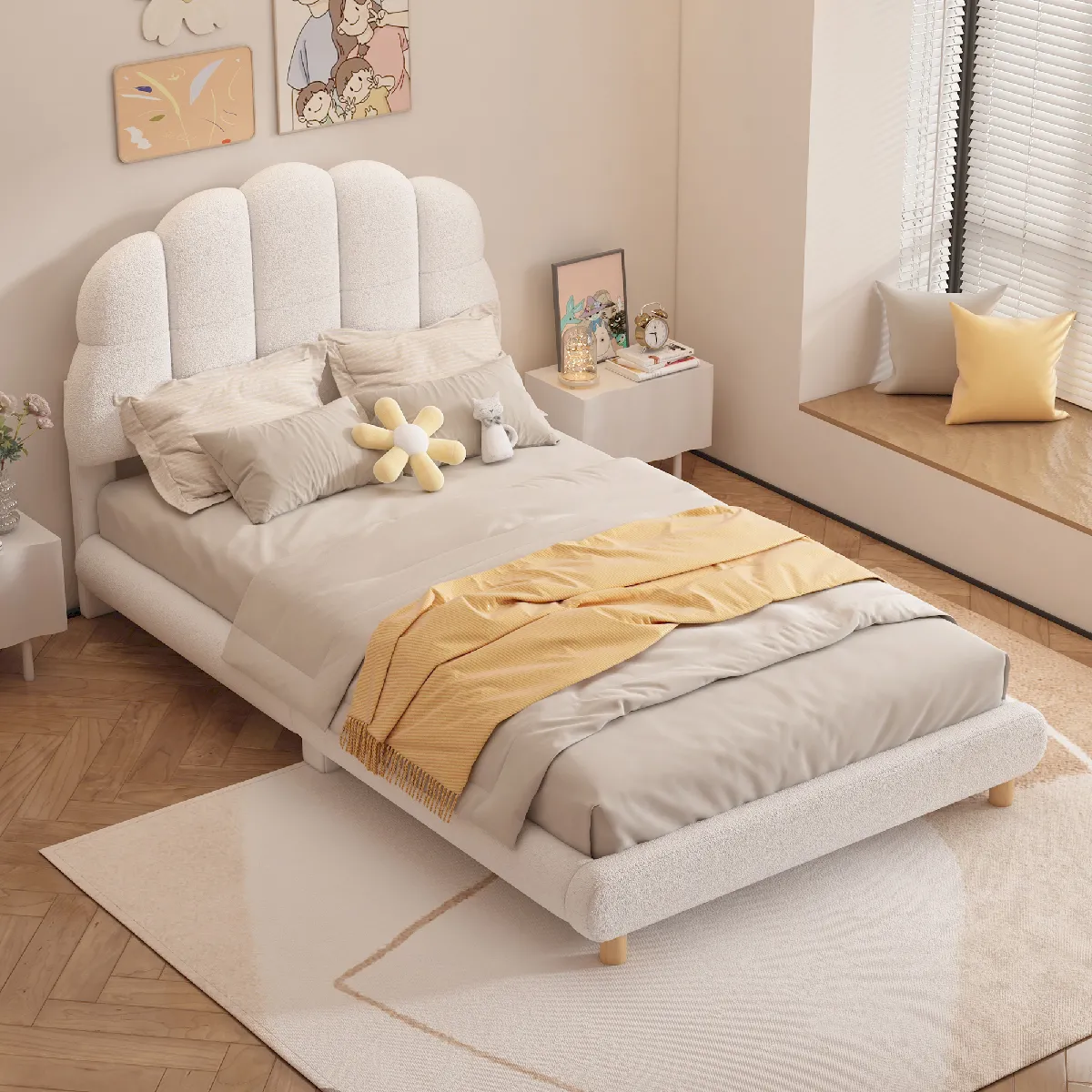 Lit Enfant 90x200 cm - Lit Junior - Blanc