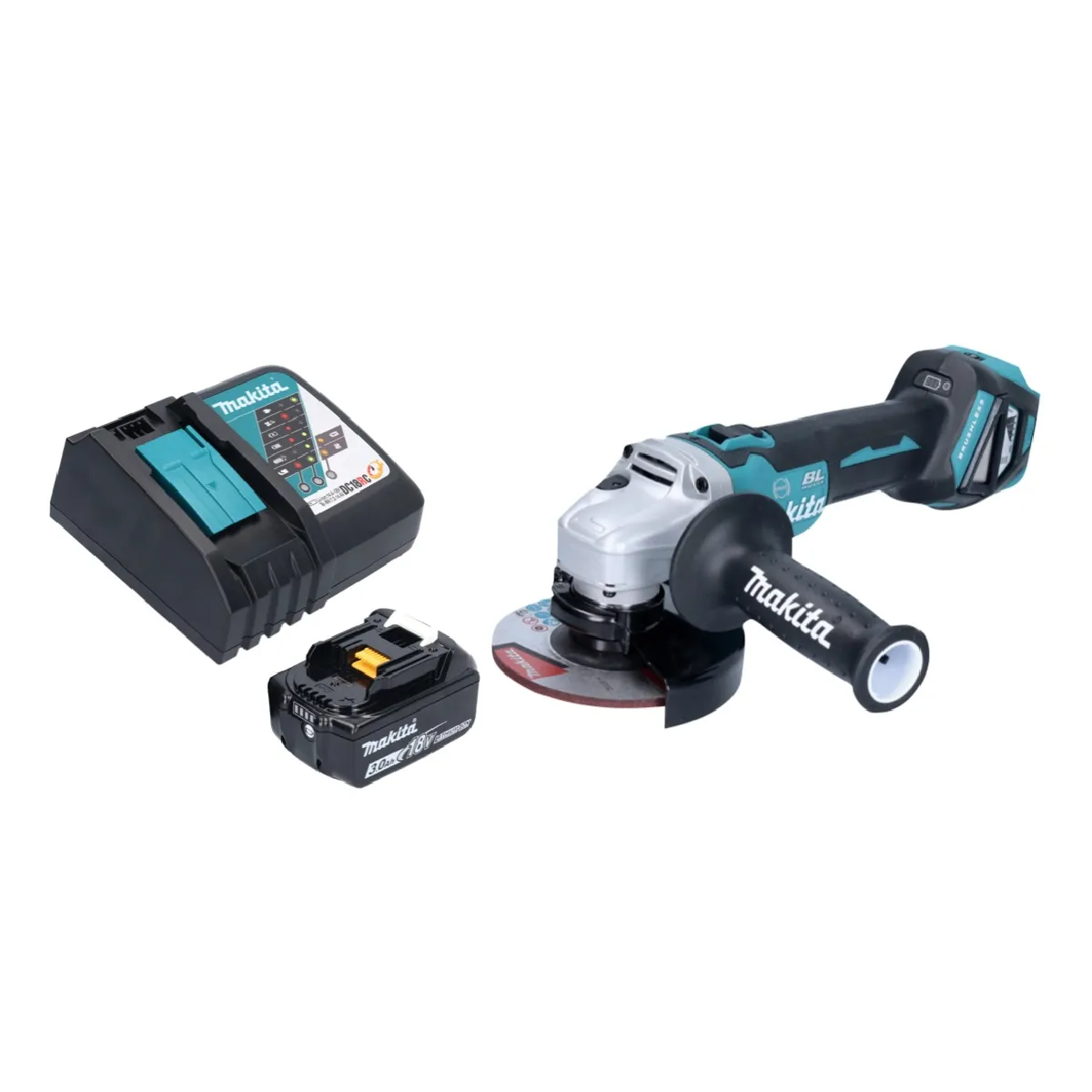 Makita DGA 513 RF1 Meuleuse d'angle sans fil 18 V 125 mm Brushless + 1x batterie 3 0 Ah + chargeur - vue 2