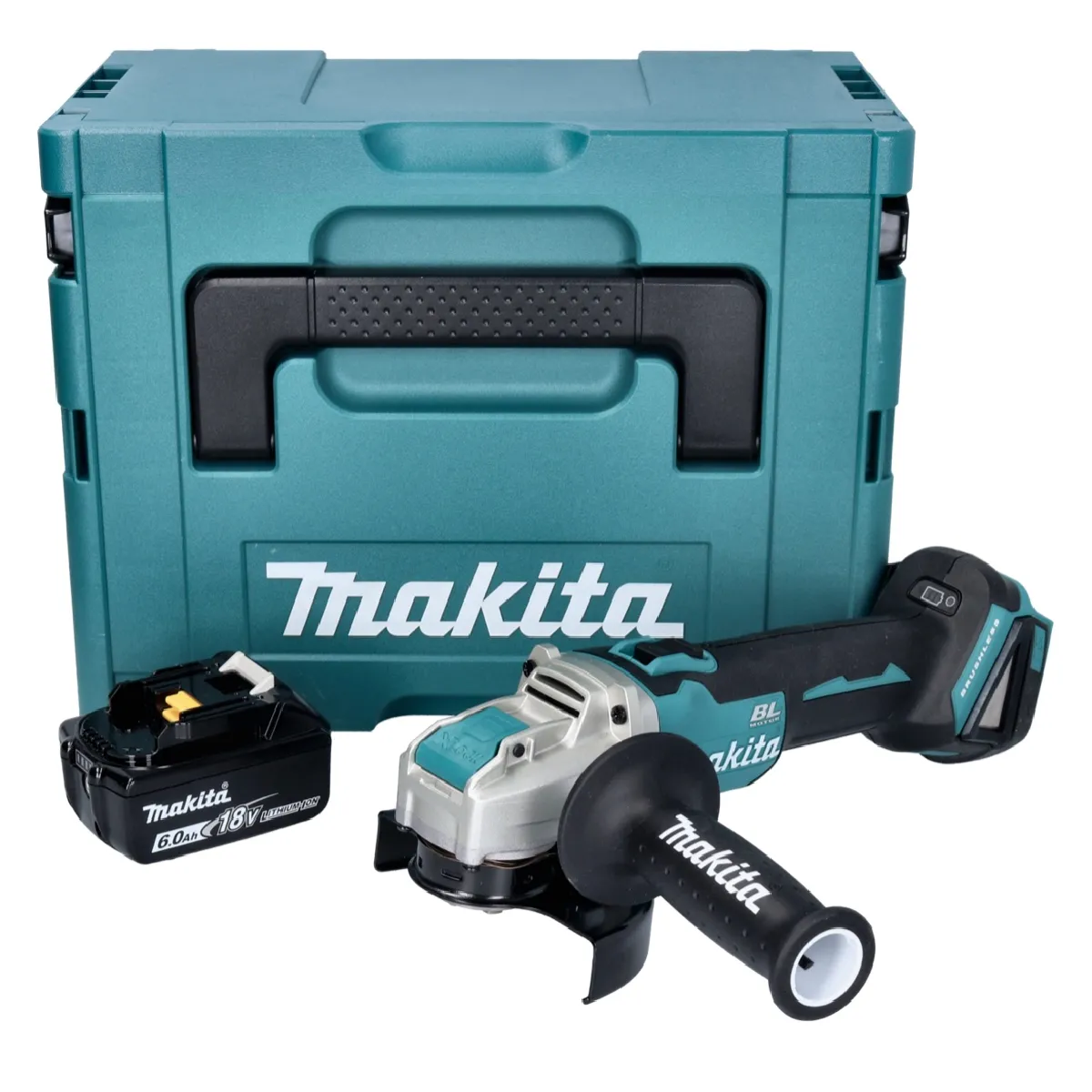 Makita DGA521G1X1J Meuleuse d'angle sans fil 125 mm 18V X LOCK Brushless + 1x Batterie 6 0 Ah + Coffret Makpac sans chargeur - vue 2