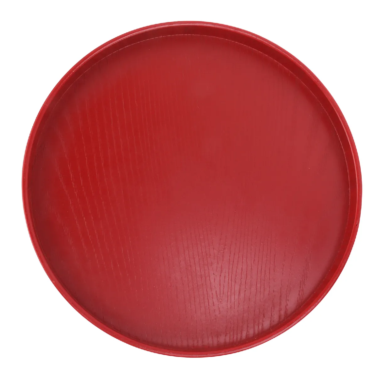 Plateau à Thé Rond En Bois 27cm - Assiette Service Sakura Dynastie Song Matcha (Marron)