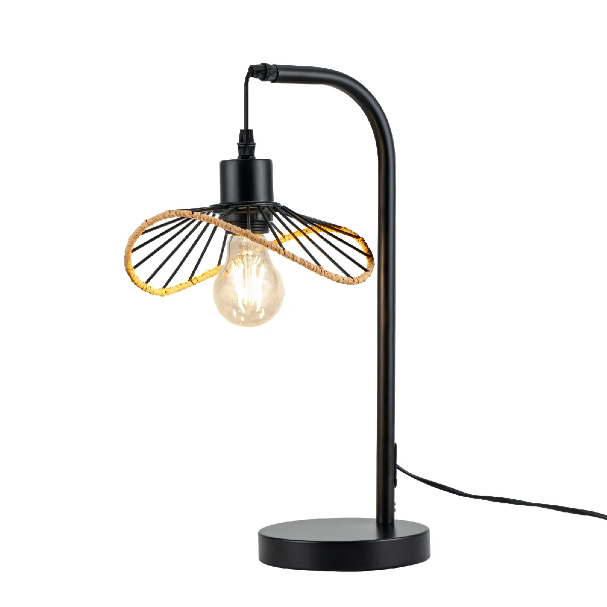 Zmh Lampe de bureau vintage - Noir