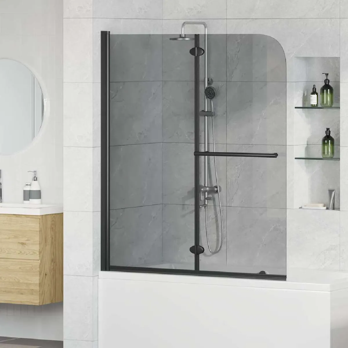 vidaXL Enceinte de Douche 95 x 140 cm Verre ESG et aluminium