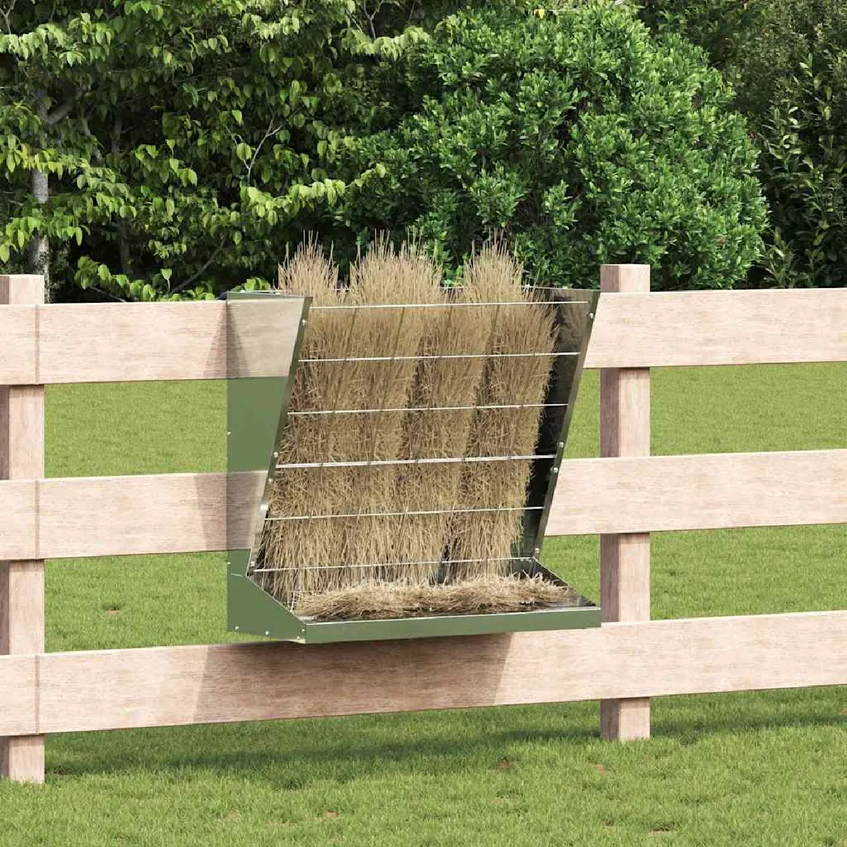 Meilleurs prix pour vidaXL Distributeur de Foin Argent 71 x 33 x 70 cm Acier galvanisé