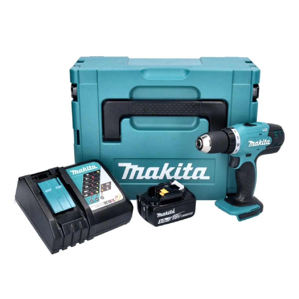 Makita DDF 453 RT1J Perceuse visseuse sans fil 18 V 42 Nm + 1x batterie 5 0 Ah + chargeur + Makpac - vue 2