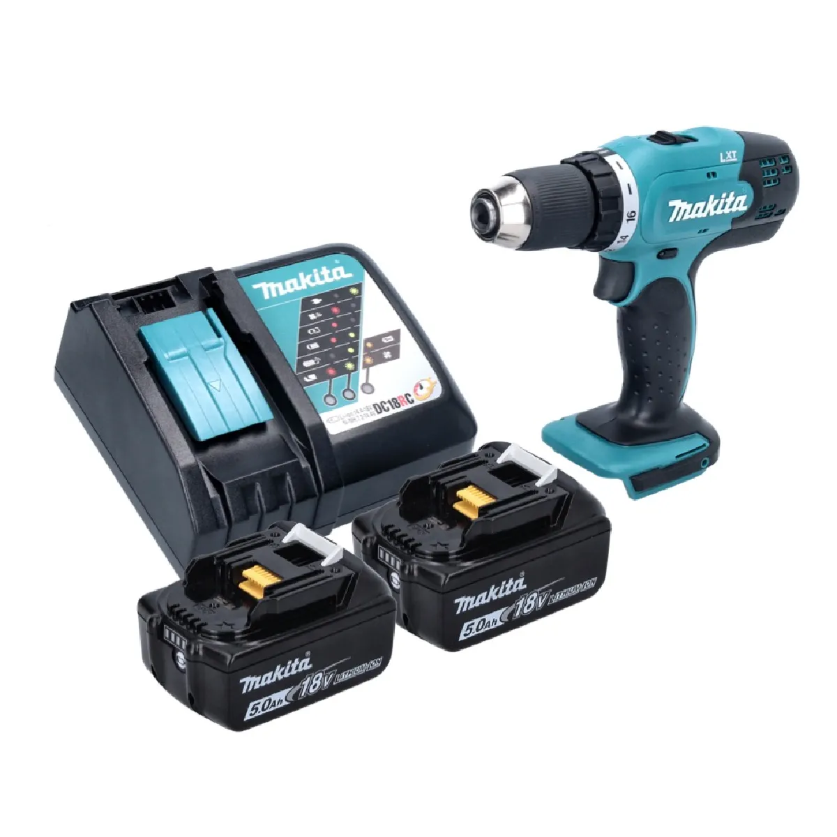 Makita DDF 453 RT Perceuse visseuse sans fil 18 V 42 Nm + 2x batterie 5 0 Ah + chargeur - vue 2