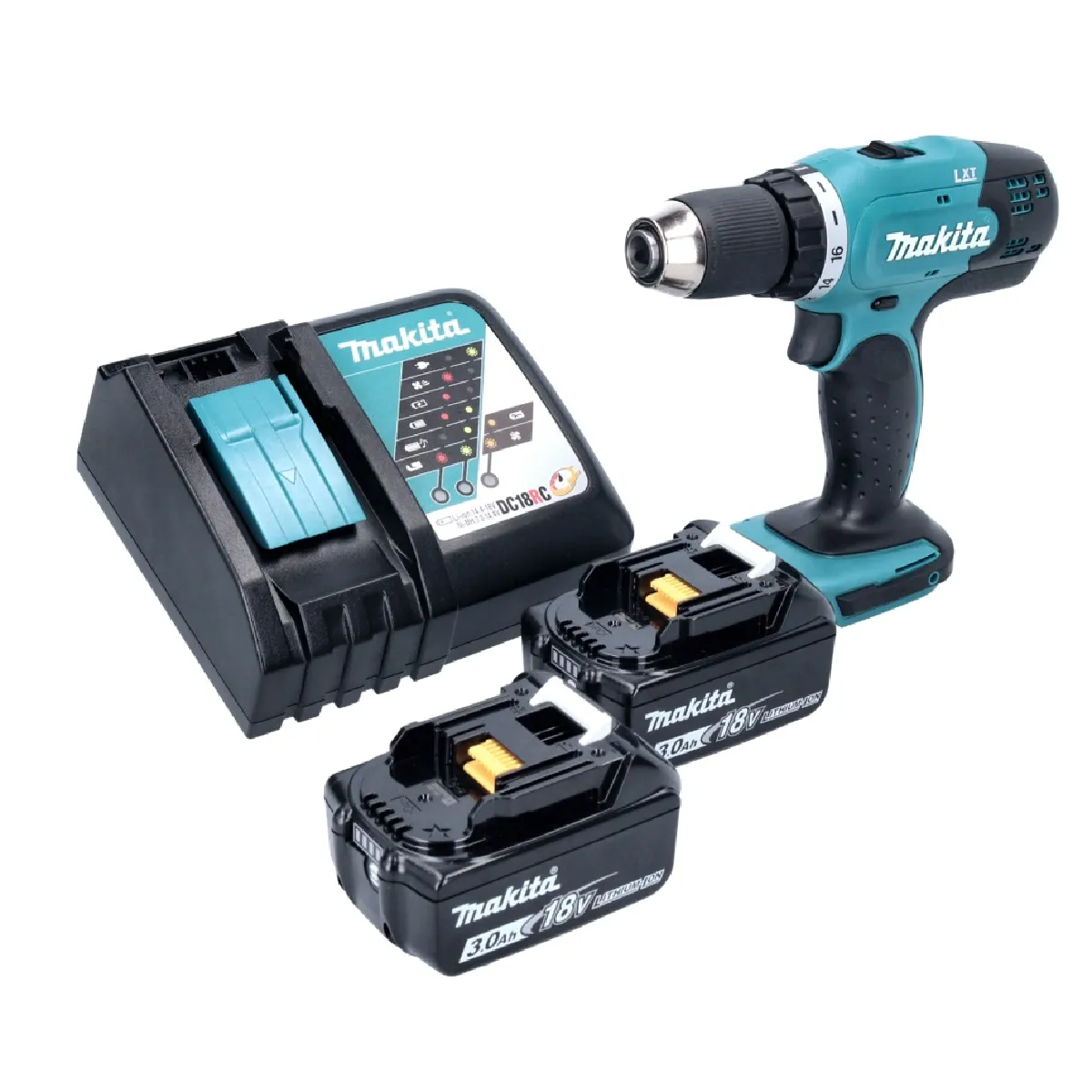 Makita DDF 453 RF Perceuse visseuse sans fil 18 V 42 Nm + 2x batterie 3 0 Ah + chargeur - vue 2