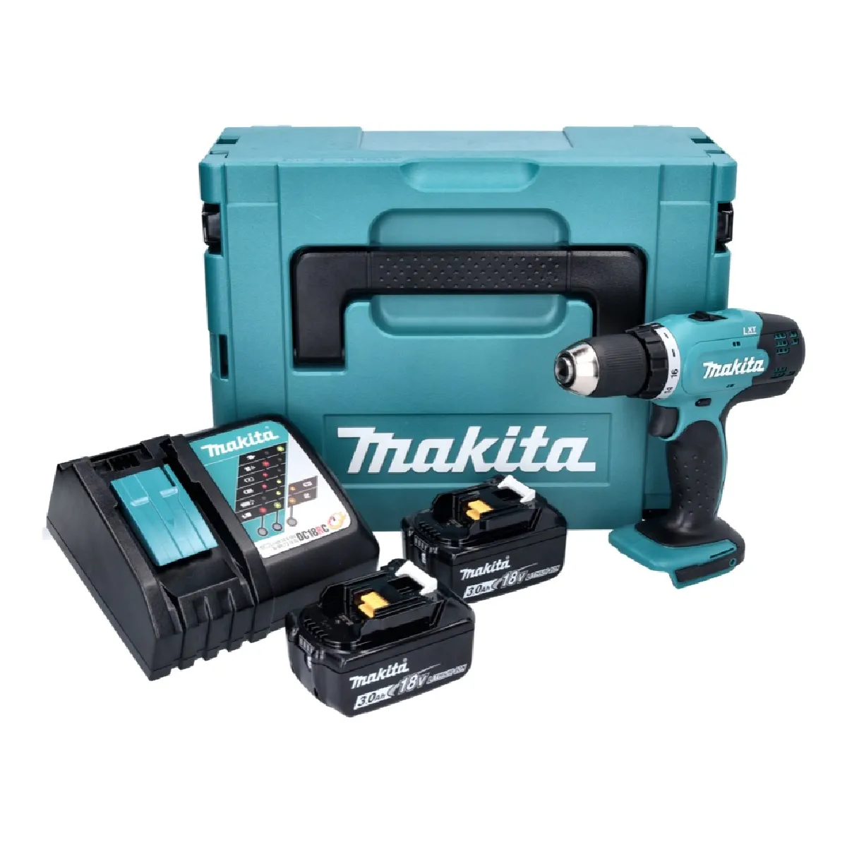 Makita DDF 453 RFJ Perceuse visseuse sans fil 18 V 42 Nm + 2x batterie 3 0 Ah + chargeur + Makpac - vue 2
