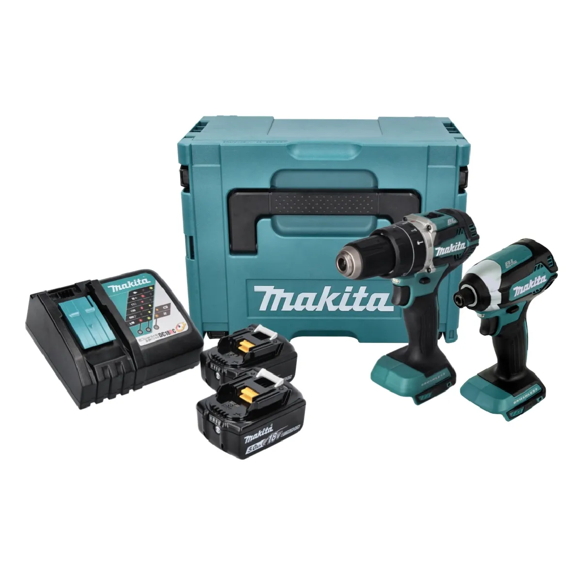 Pack outils électroportatifs DDF484 + DTD153 2x5 0 Ah MAKITA DLX2180TJ - vue 4