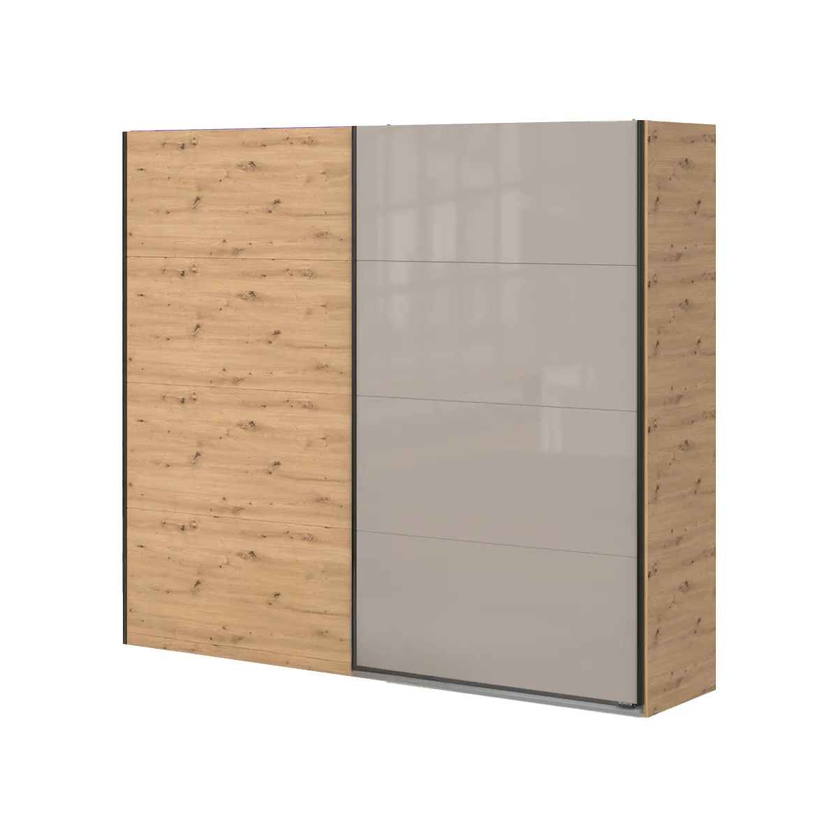 Pegane Armoire portes coulissantes - Chêne