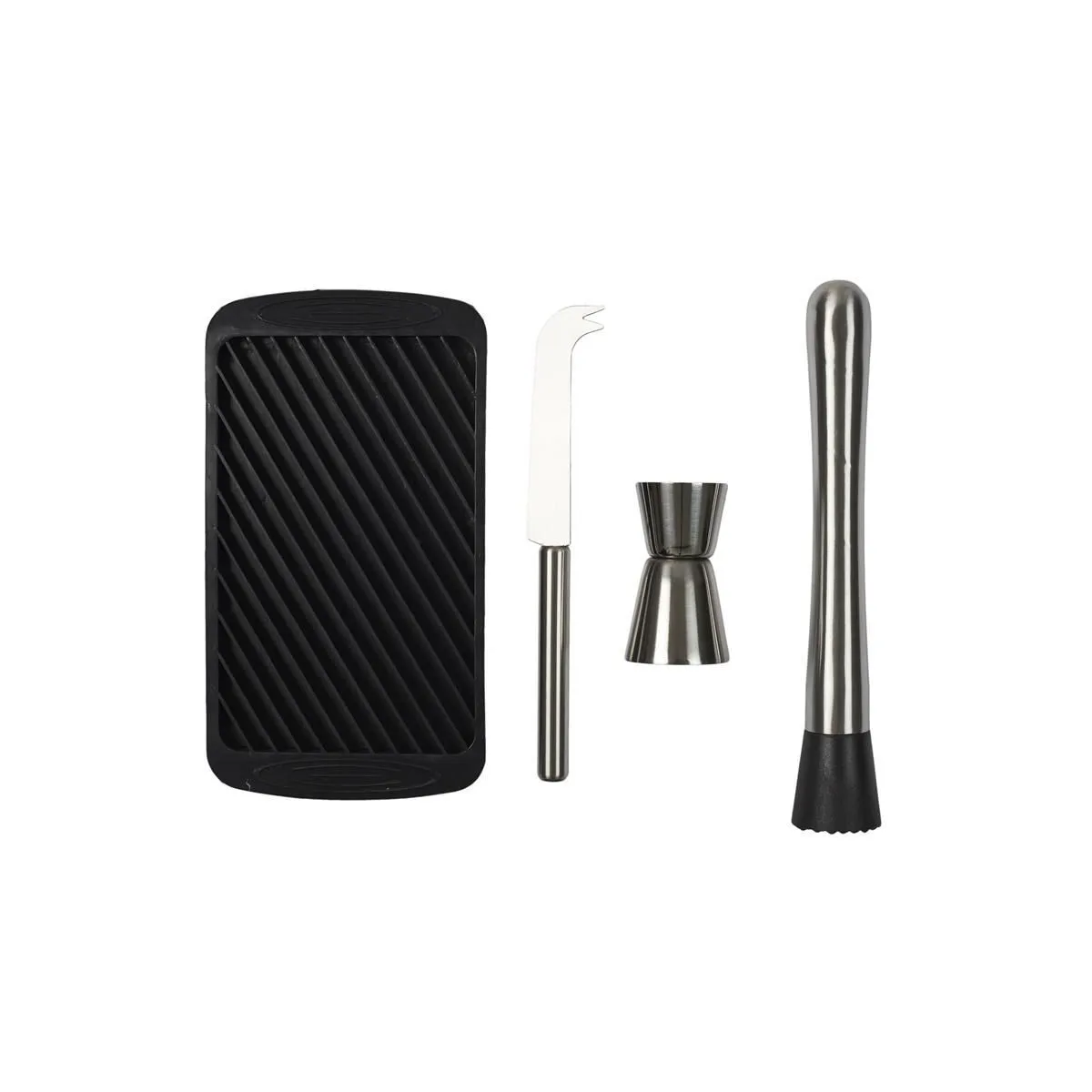Paris Prix Argent/Noir Coffret À Mojito 4 Accessoires 20Cm &
