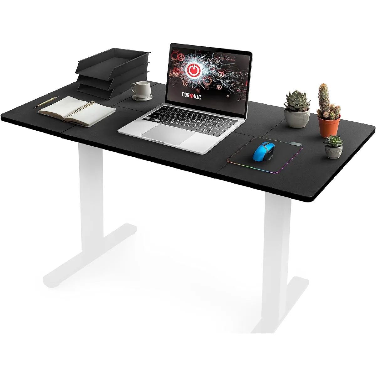 Tablero De Escritorio, Medidas 140 X 60 X 1,9 Cm, Casa U Oficina Color Negro Duronic Tt140 Bk