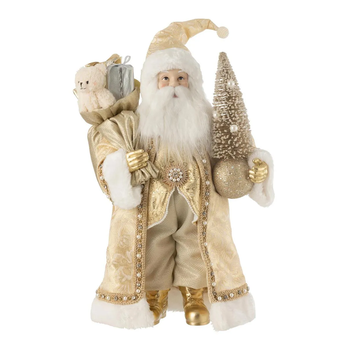 Generique Statuette Père Noël Déco "Shimmering" 50Cm Or - Image 2