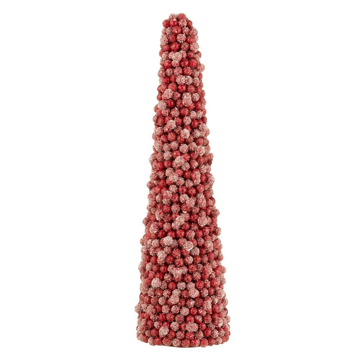 Cône de Noël Déco Baies 61cm Rouge