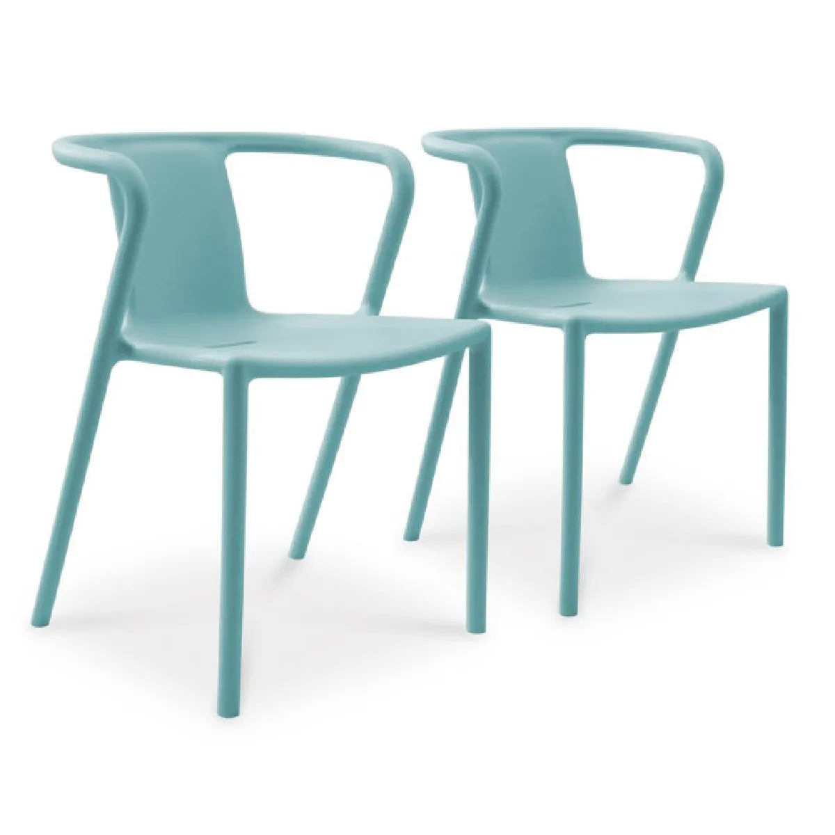 Paris prix lot de 2 fauteuils de jardin empilables - Bleu azur