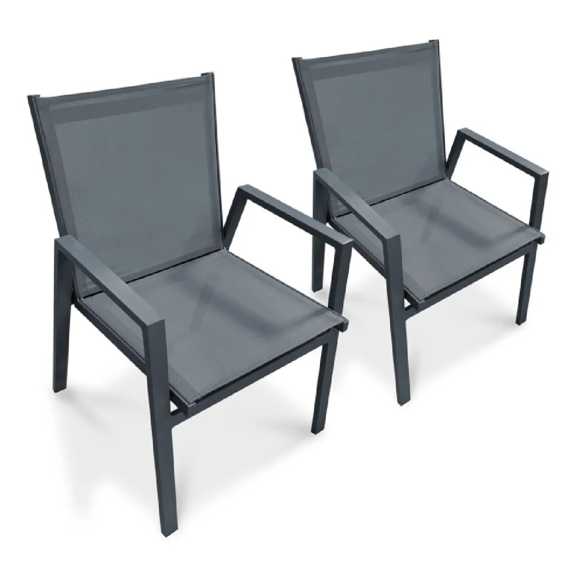 Paris Prix Gris Lot De 2 Fauteuils De Jardin Empilables - Anthracite