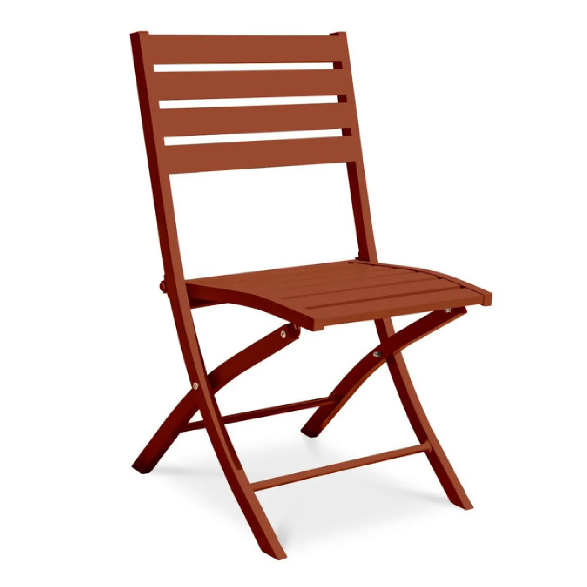 Non Communiqué Rouge Chaise De Jardin Pliante En Aluminium L.46 X L.41 X H.82 Cm - Image 4