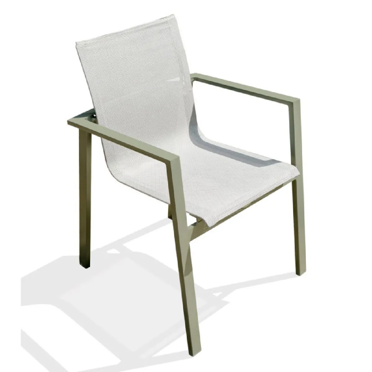 Non Communiqué Vert Fauteuil De Jardin Miami-Ft-Kaki En Aluminium L 58 X L 58 X H 84 Cm - Image 2