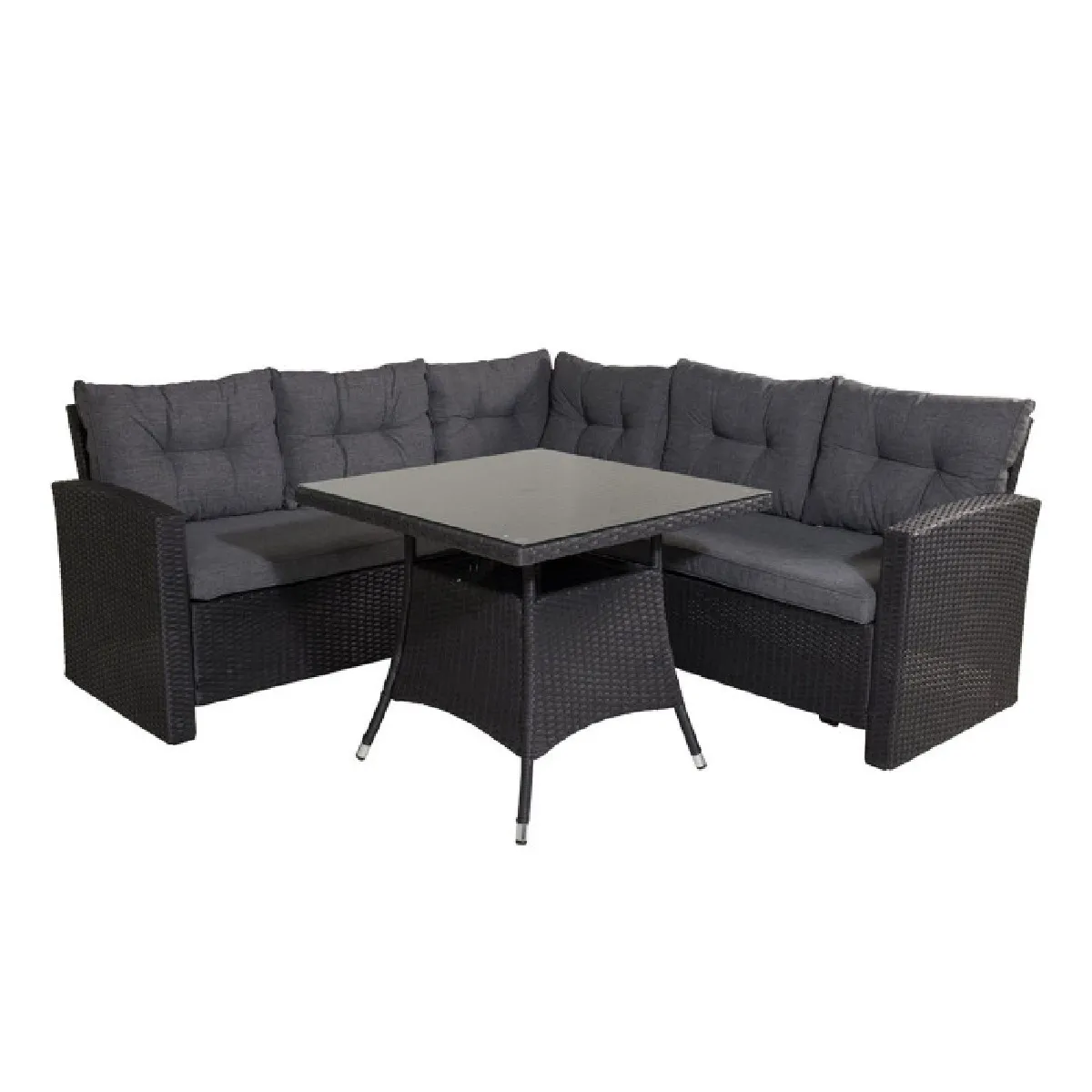 Salon bas de jardin Aluminium DCB GARDEN 5 places et bois d'acacia MIYAKO - vue 9