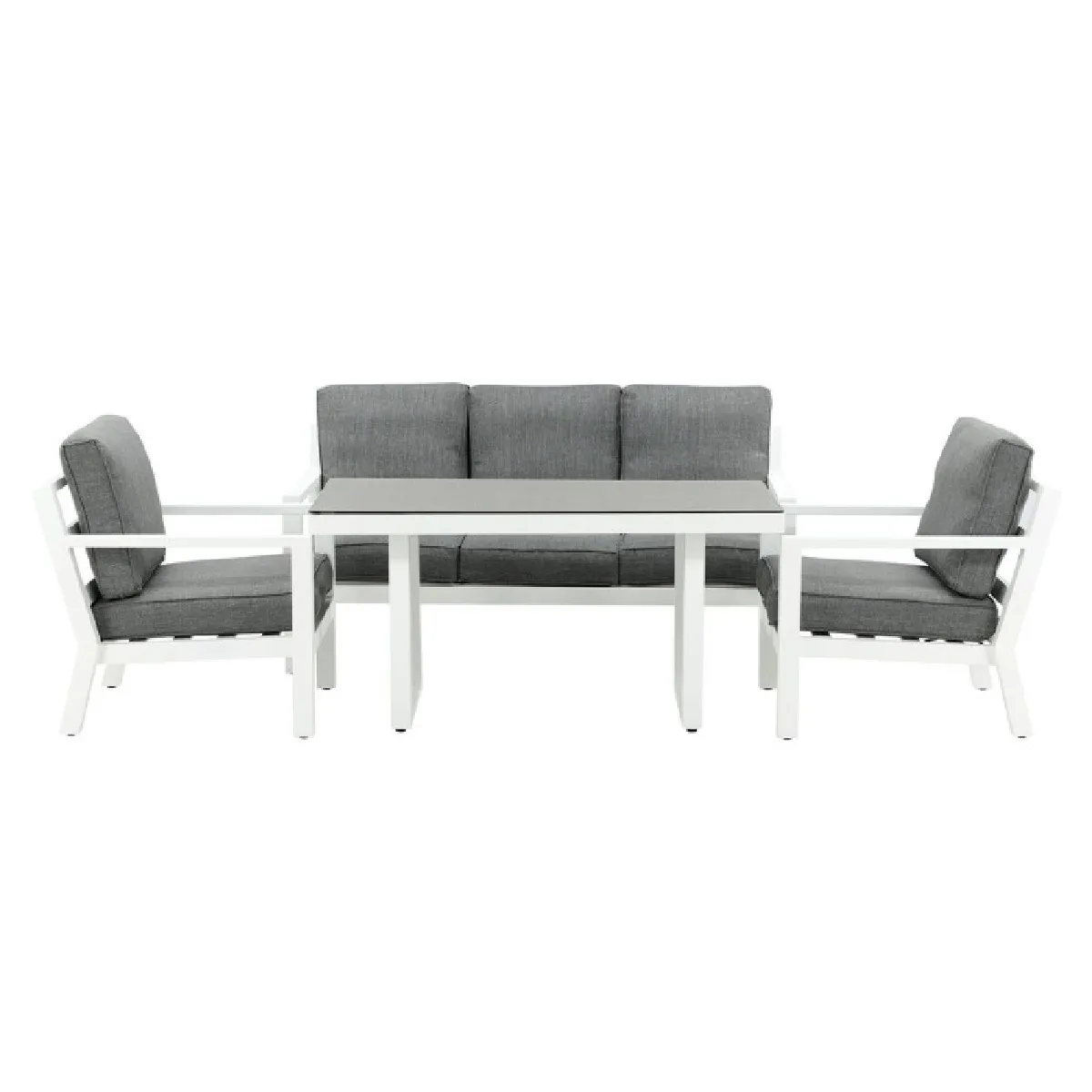Paris Prix Blanc/Gris Salon De Jardin Barcelona - & Foncé