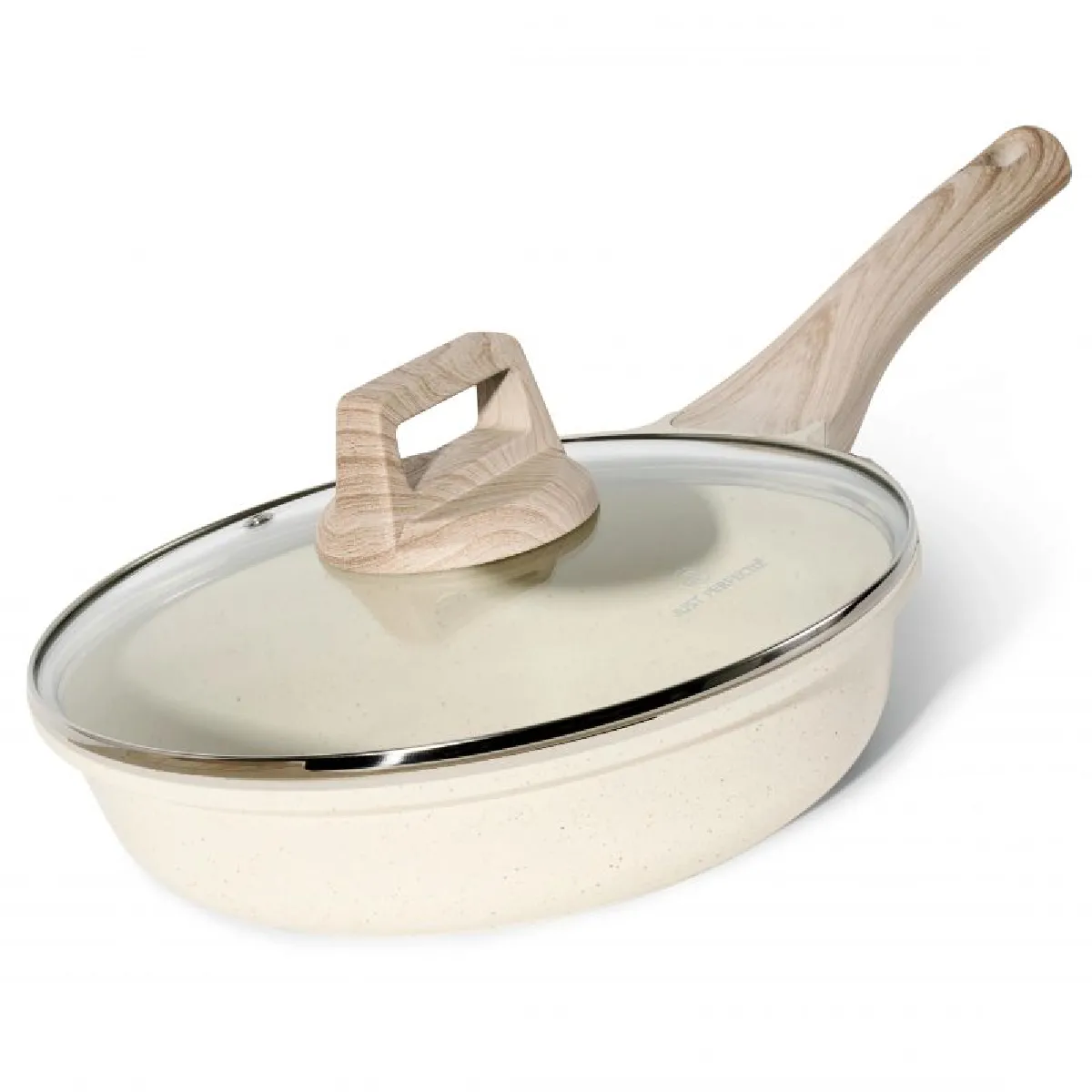 Just Perfecto Beige Poêle À Frire Et Couvercle 24 Cm - Tous Feux Dont Induction Jl-41
