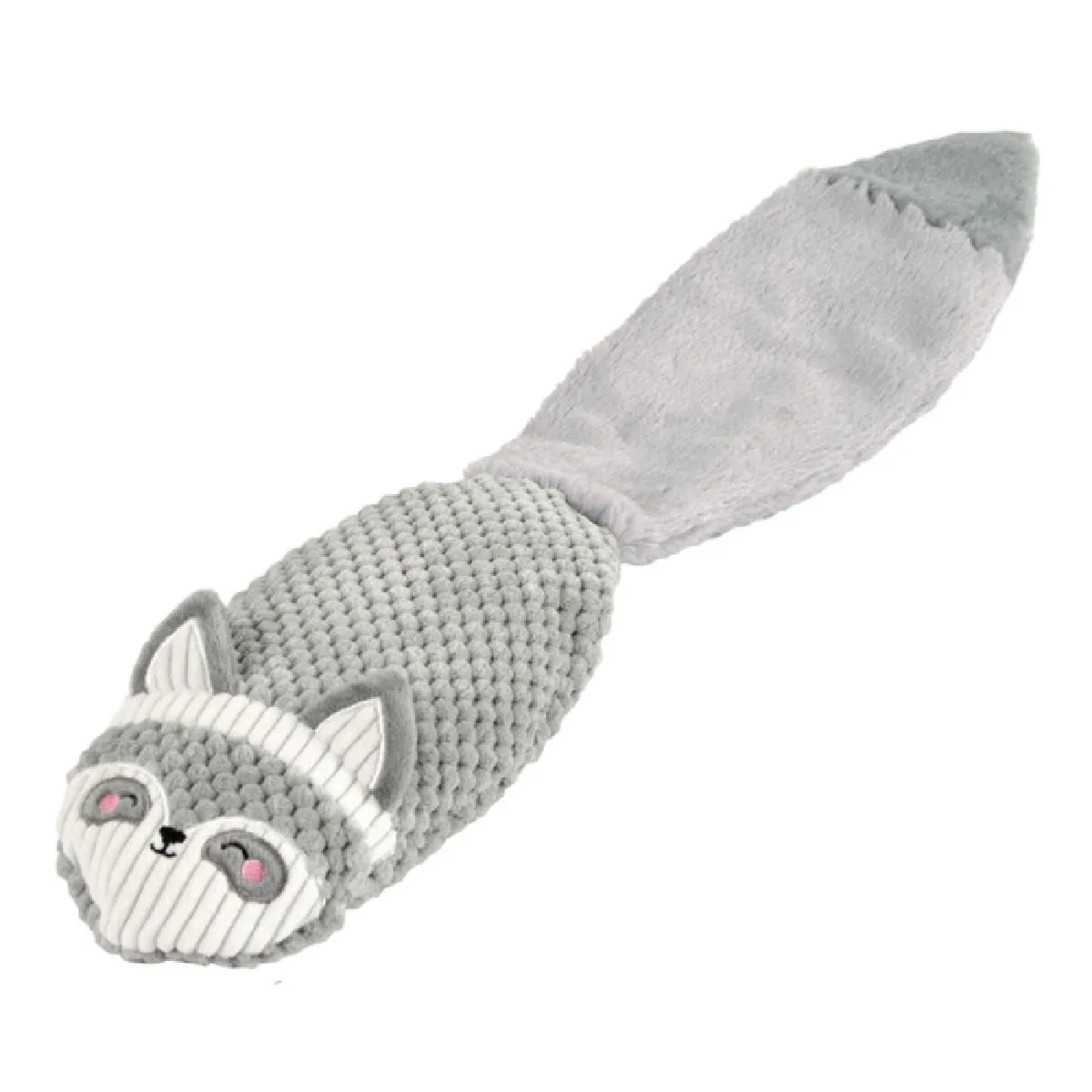 Meilleurs prix pour Jouet Peluche Sonore pour Chien Raton Laveur 55cm Gris