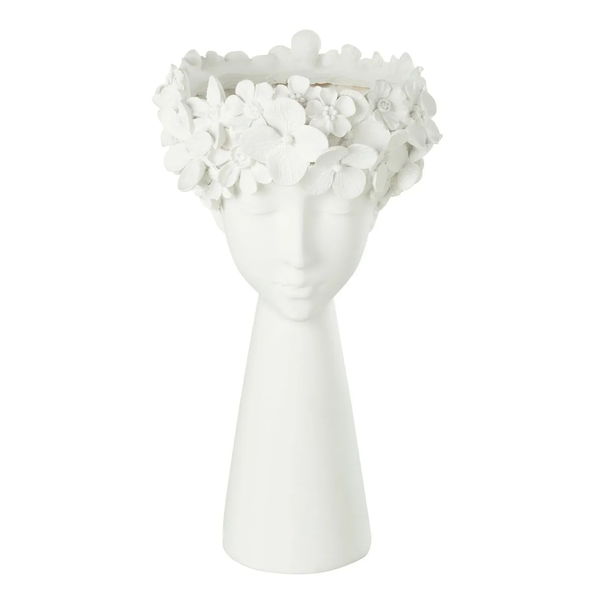 GENERIQUE - Cache-Pot Déco Tête - 40cm - Blanc - Image 2
