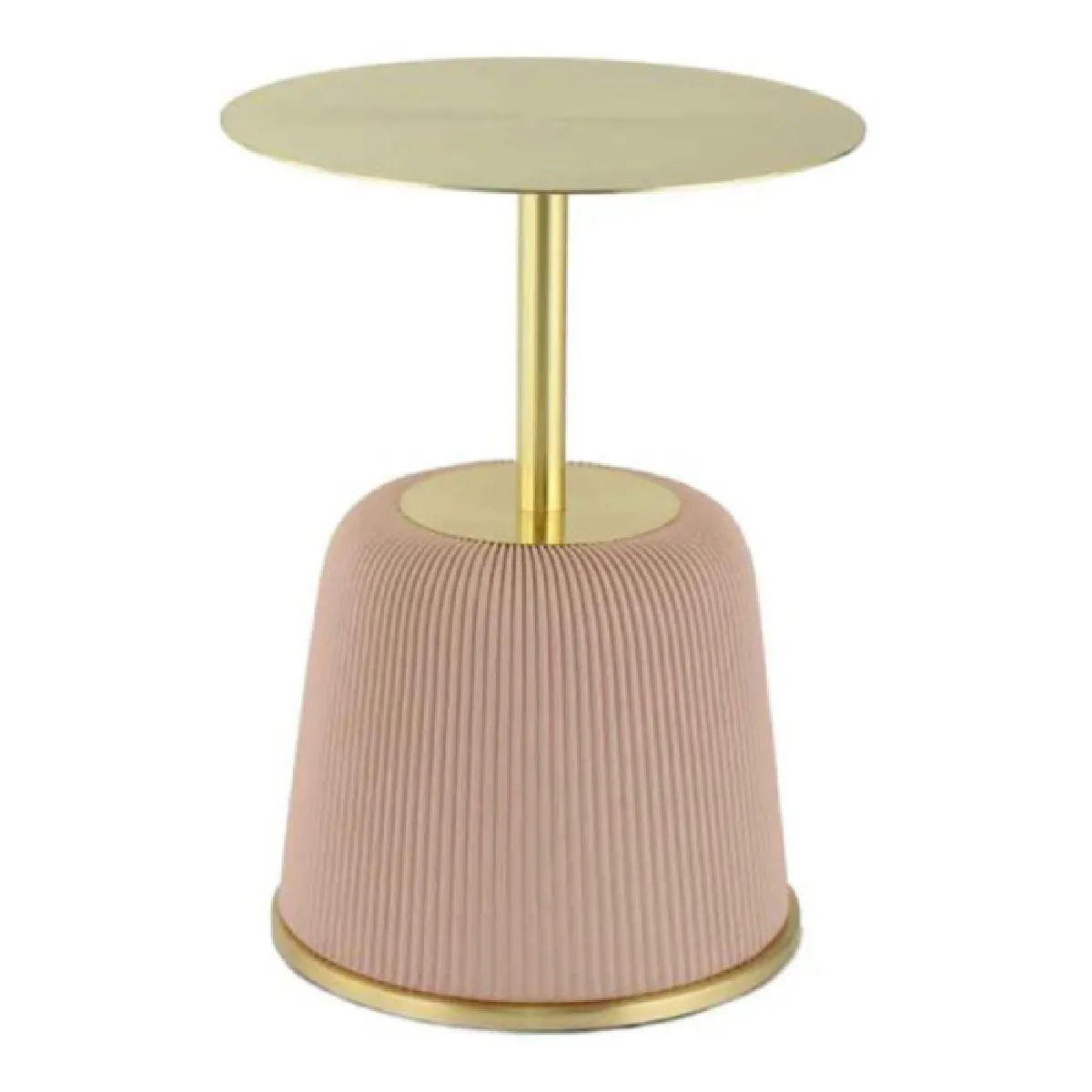 Non Communiqué Rose Table D'appoint Design "Jokai" 60Cm & Or - Image 3