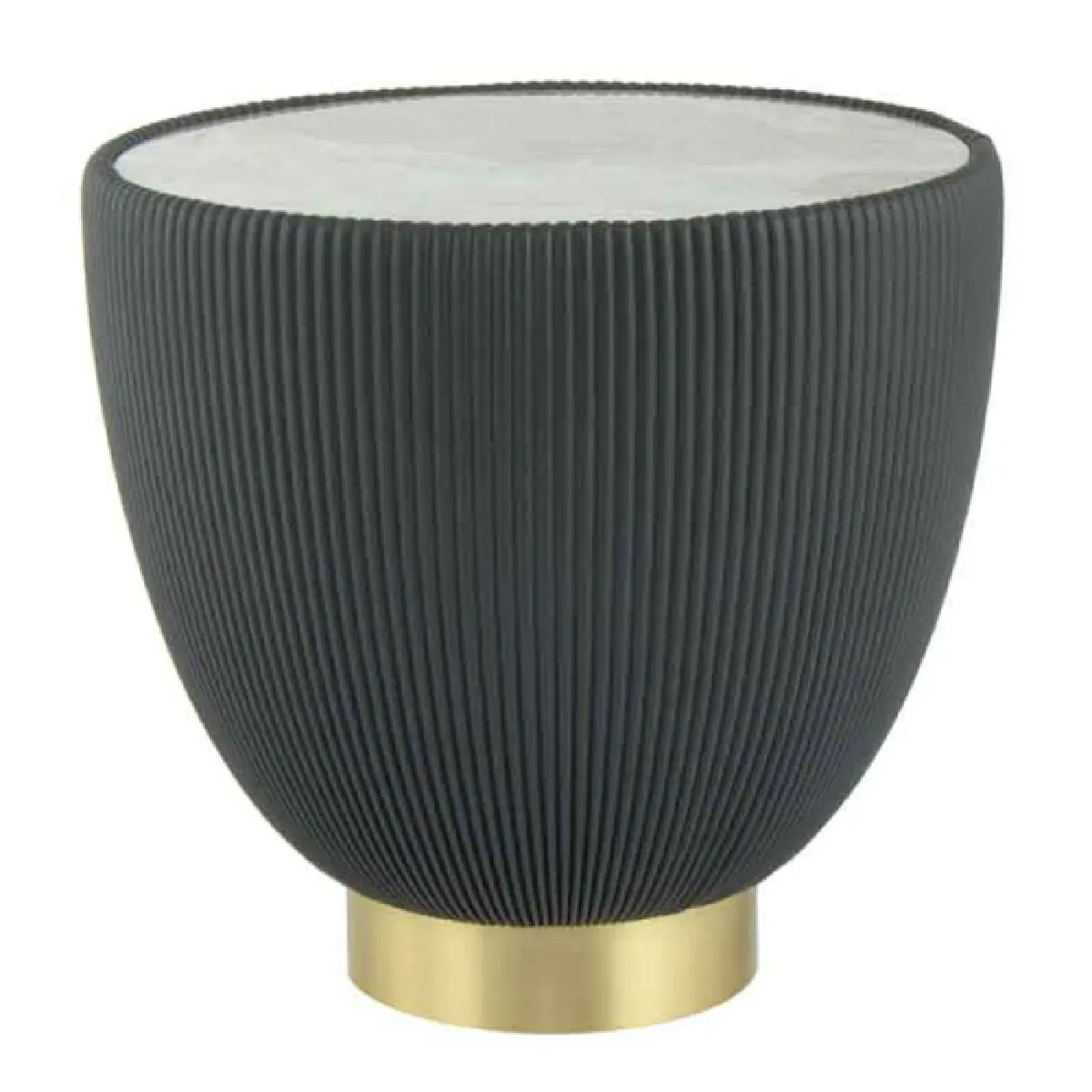 Non Communiqué Gris Table D'appoint Design "Jokai" 47Cm & Or - Image 3