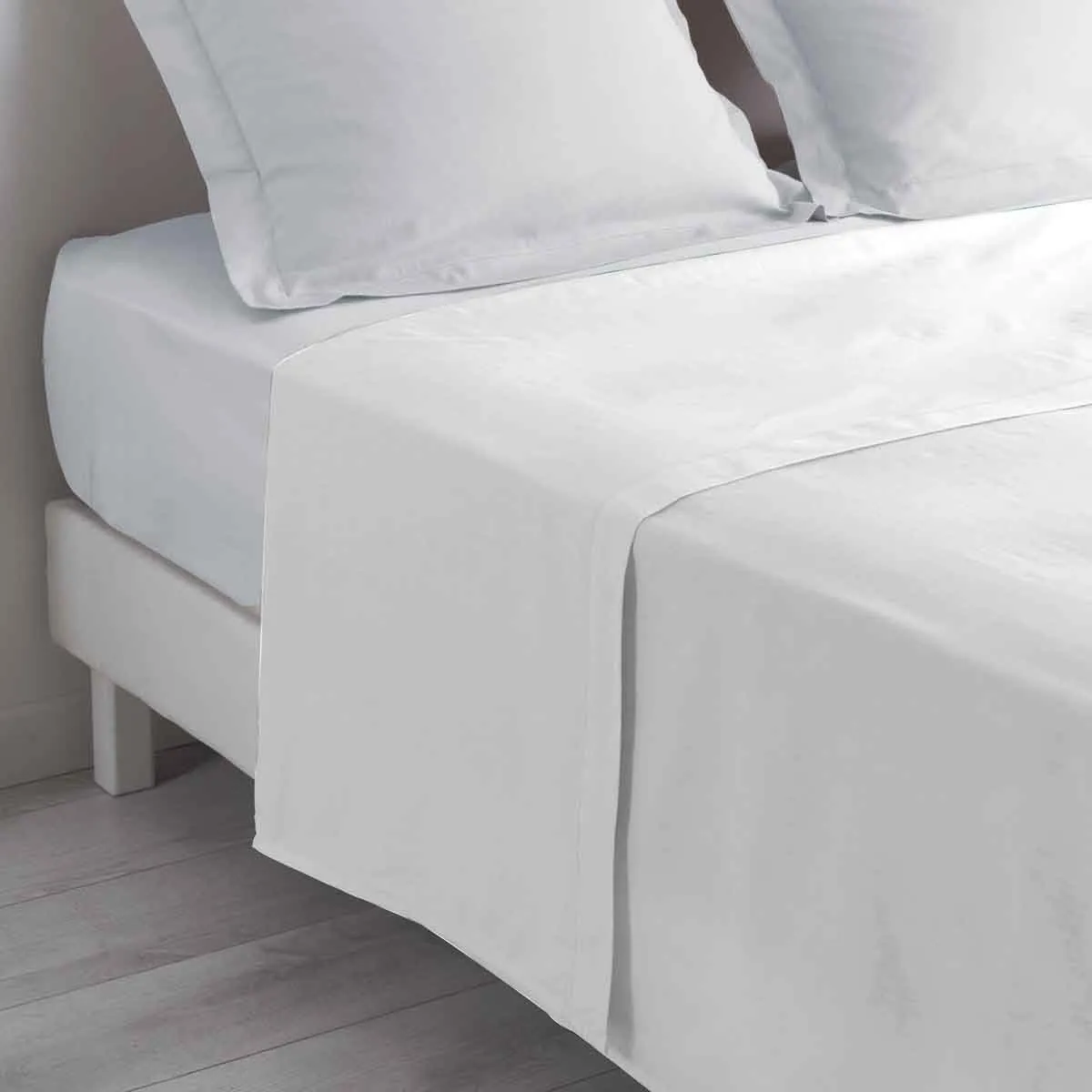 DOUCEUR D INTERIEUR Drap Plat en Coton Biolina 180x290cm Blanc