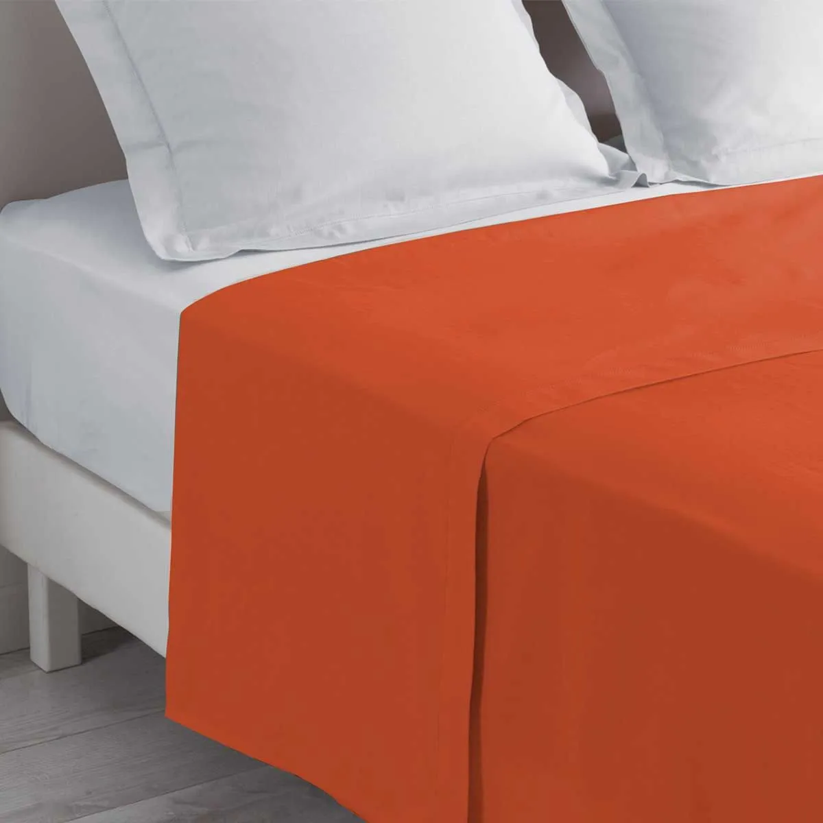 DOUCEUR D INTERIEUR Drap Plat Lina 180x290cm Paprika