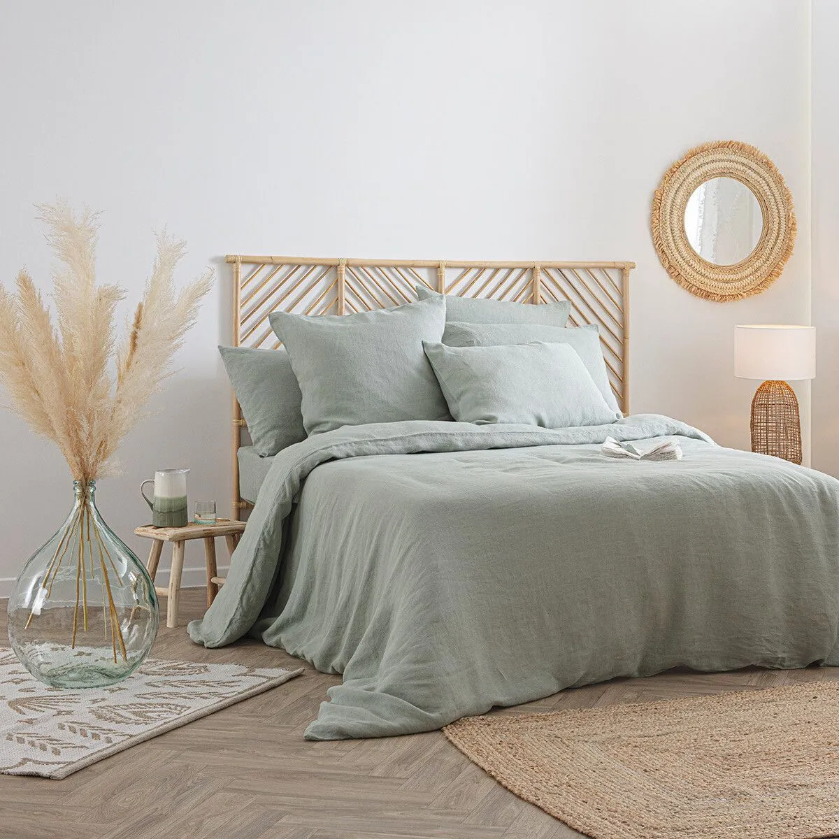 ATMOSPHERA Housse de Couette Lin Adorable 260x240cm Vert C&eacute;ladon