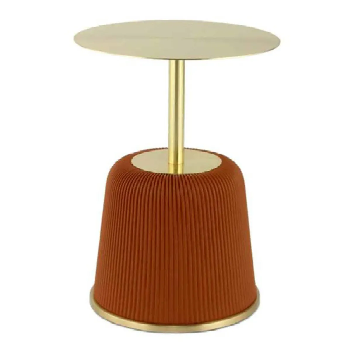 Non Communiqué Marron Table D'appoint Design "Jokai" 60Cm Cognac & Or - Image 2