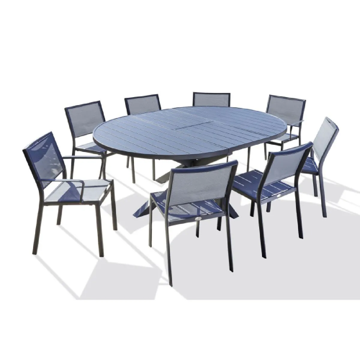 Paris prix Salon de jardin table extensible 6 places - Gris anthracite