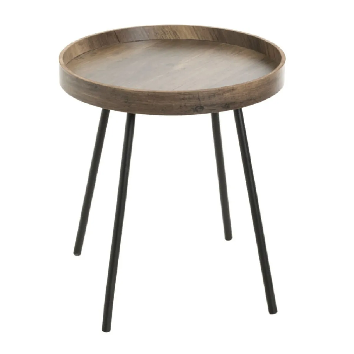 Paris Prix Noir Table D'appoint Ronde - Chêne Foncé &