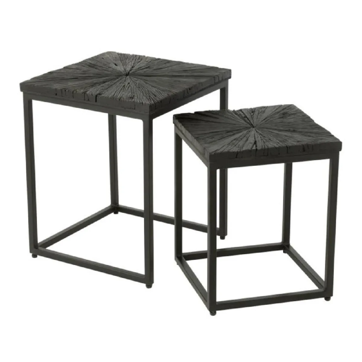 Paris Prix Noir Lot De 2 Tables D'appoint Gigognes