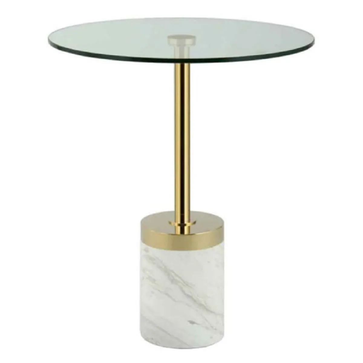 Generique Blanc Table D'appoint En Marbre "Lana" 53Cm Or & - Image 2