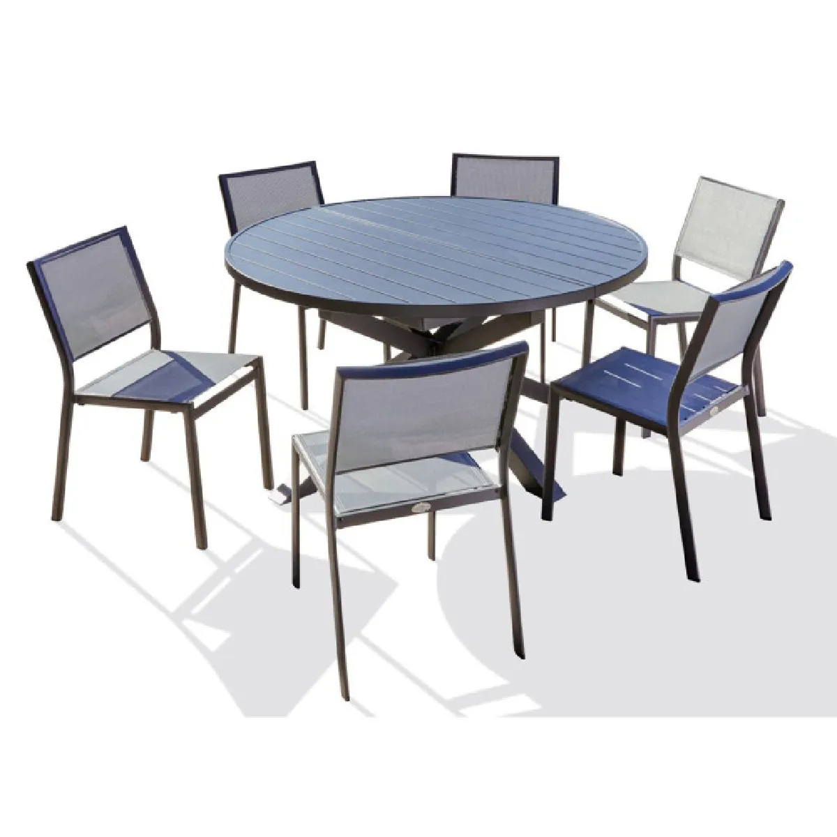 Paris Prix Gris Ensemble Table De Jardin Et 6 Chaises - Anthracite