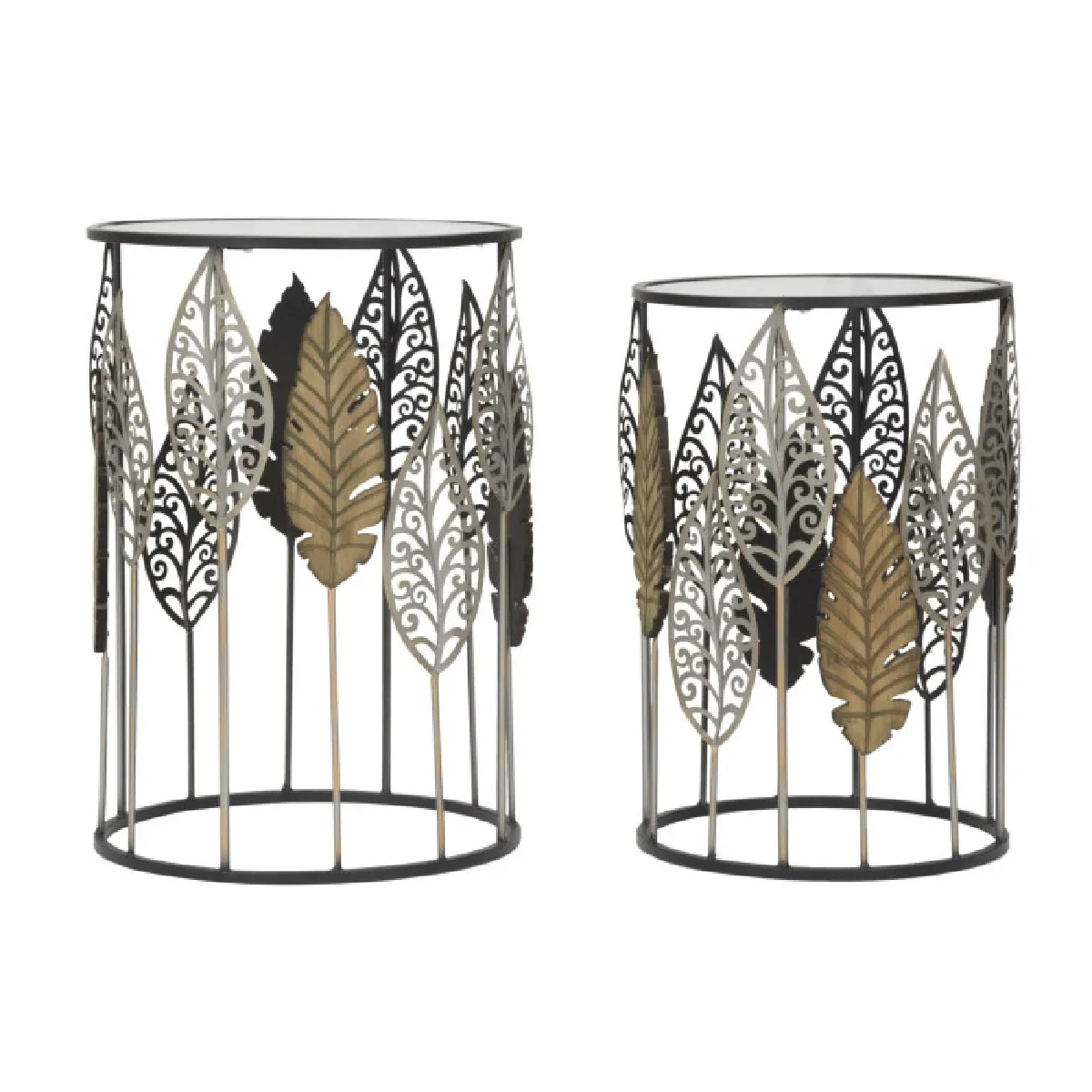 GENERIQUE - Table d'appoint - Feuilles - Lot de 2 - 55cm - Image 2