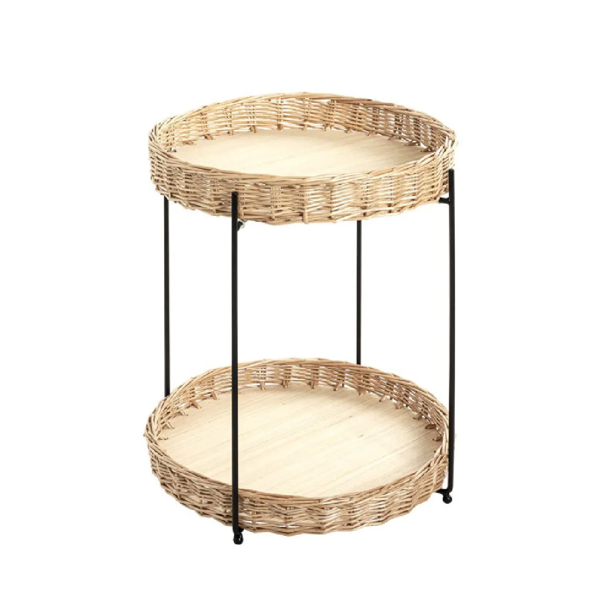 Paris Prix Noir Table D'appoint Osier - Naturel &