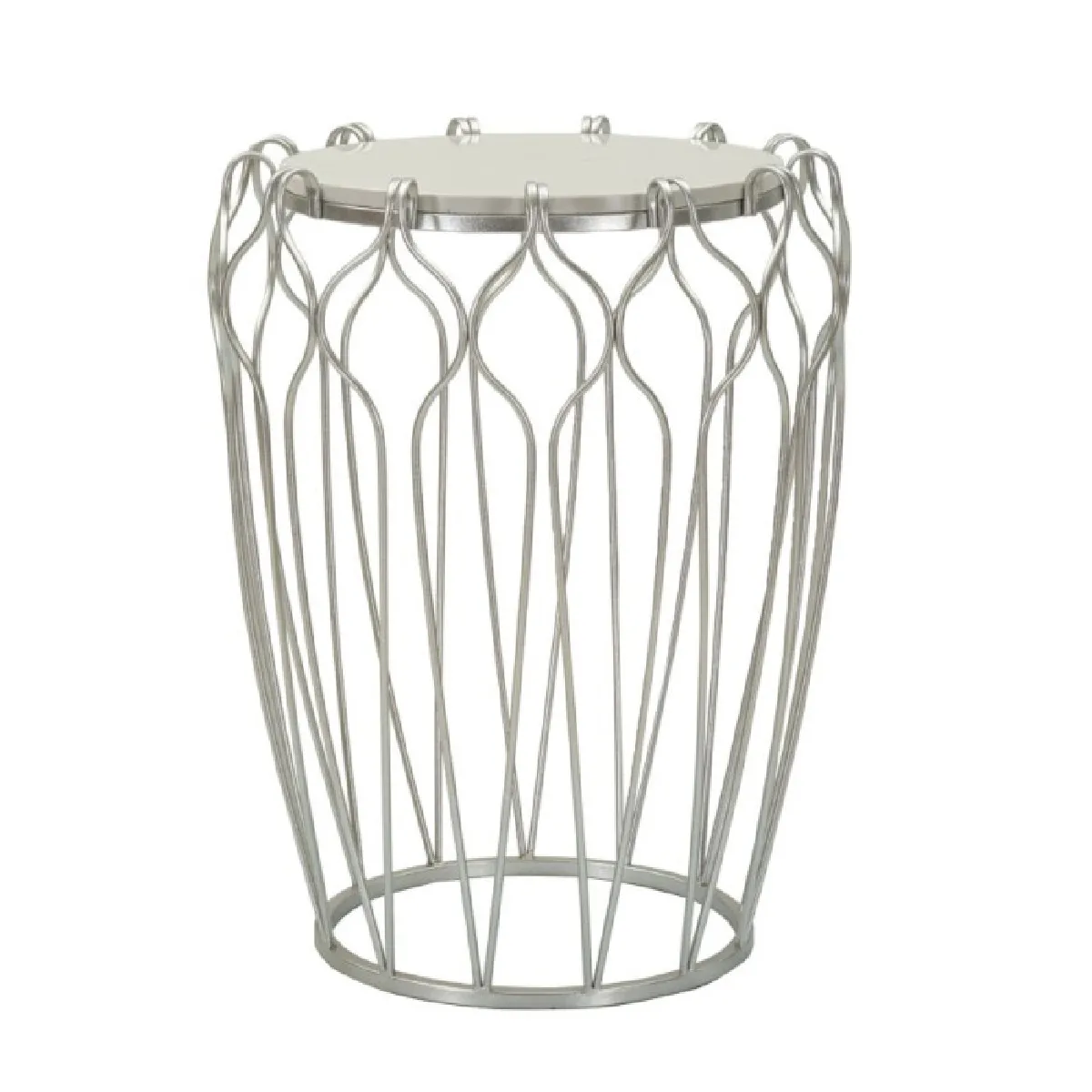 GENERIQUE - Table d'appoint - Hook - Marbre - Argent - 61cm - Image 3
